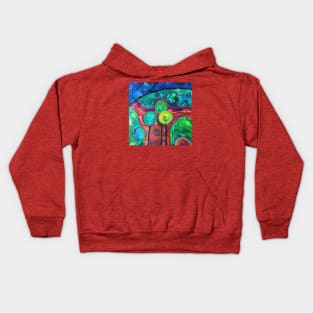 Green Hill collage Kids Hoodie